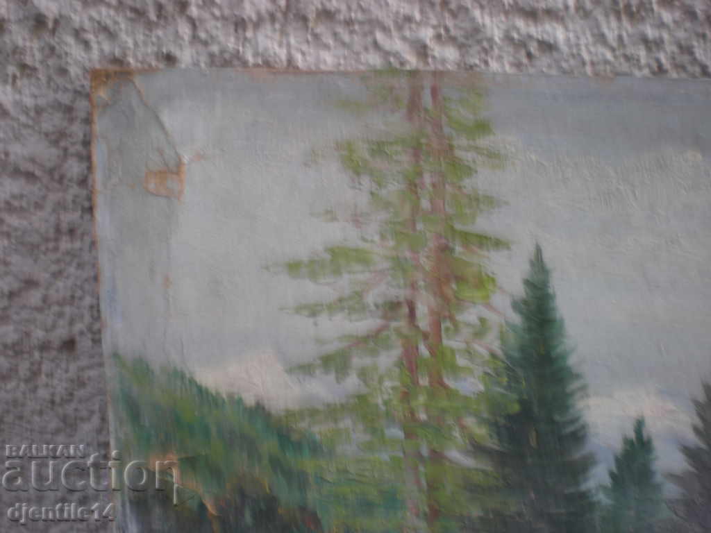 Auction Painting, oil on cardboard. Auction Painting, oil on cardboard.