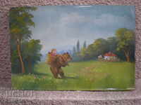 Ζωγραφική, λάδι σε χαρτόνι.