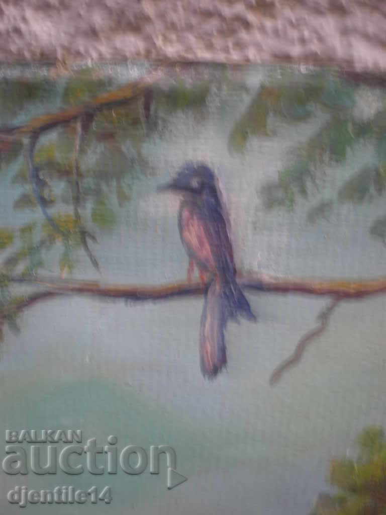 Auction Painting, oil on cardboard. Auction Painting, oil on cardboard.