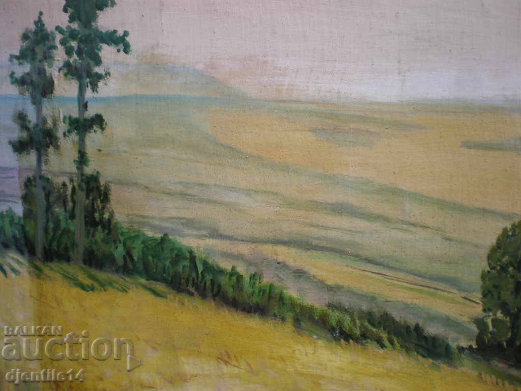 Auction  Painting, oil on cardboard