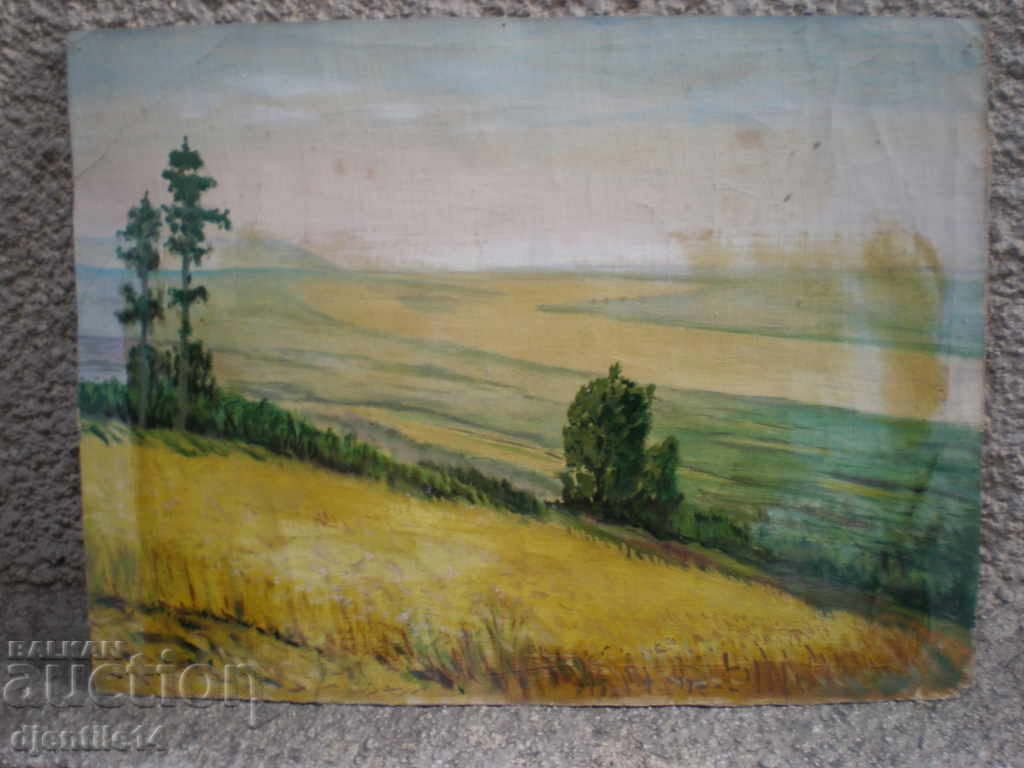 Painting, oil on cardboard