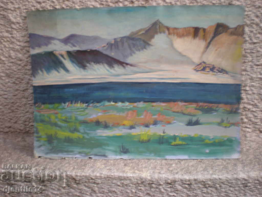 Ζωγραφική, λάδι σε χαρτόνι.