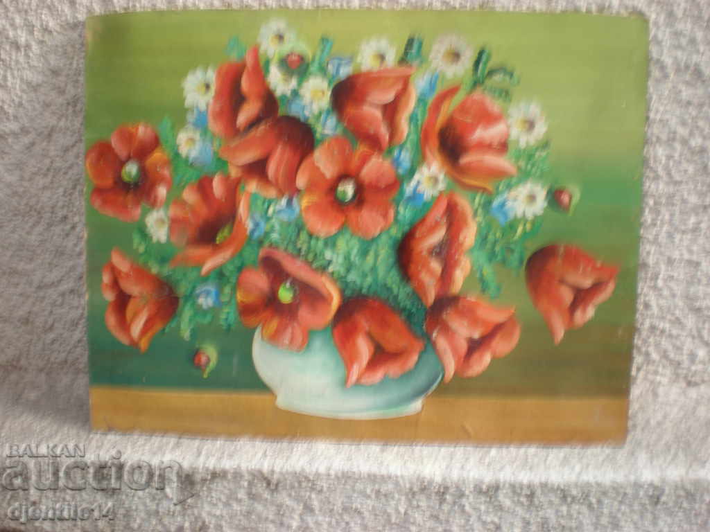 Ζωγραφική, λάδι σε χαρτόνι.