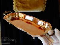 Baroque copper fruit bowl, silver, marked.