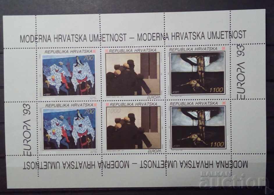 Хърватия 1993 Европа CEPT Лист Изкуство/Картини MNH