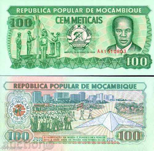 MORBID AUCTIONS MOZAMBIQUE 100 MECAQUES 1989 UNC