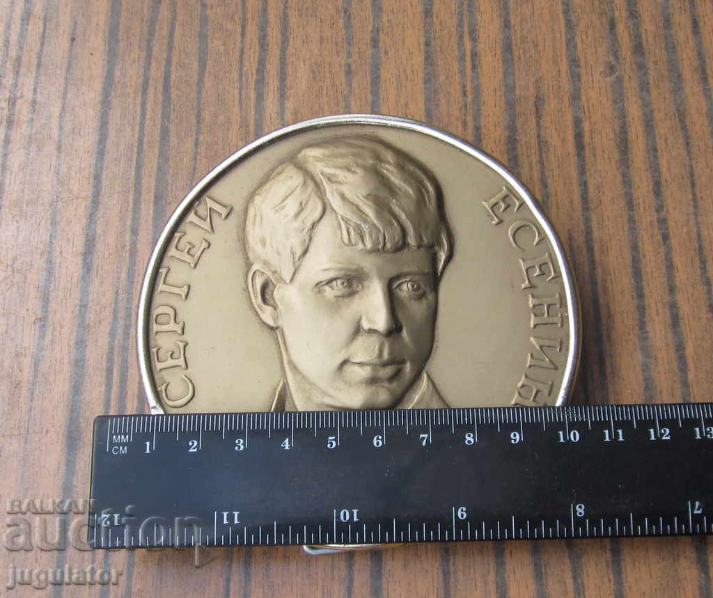 Ρώσικη σοβιετική επιτραπέζια πλάκα ανάγλυφη προτομή του Σεργκέι Γιασενίν - 7