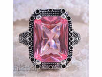 Δαχτυλίδι με ροζ ζαφείρι, μέγεθος 56