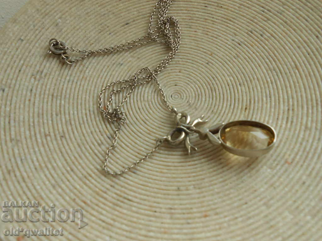 Antique Silver Necklace with Natural Stone, approx. 1900 - 7 Antique Silver Necklace with Natural Stone, approx. 1900 - 7