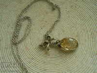 Antique Silver Necklace with Natural Stone, approx. 1900