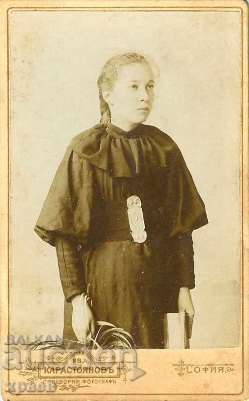 СТАРА ФОТОГРАФИЯ - КАРТОН - ИВ. КАРАСТОЯНОВ – СОФИЯ - М0436