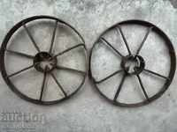 A pair of forged iron wheels