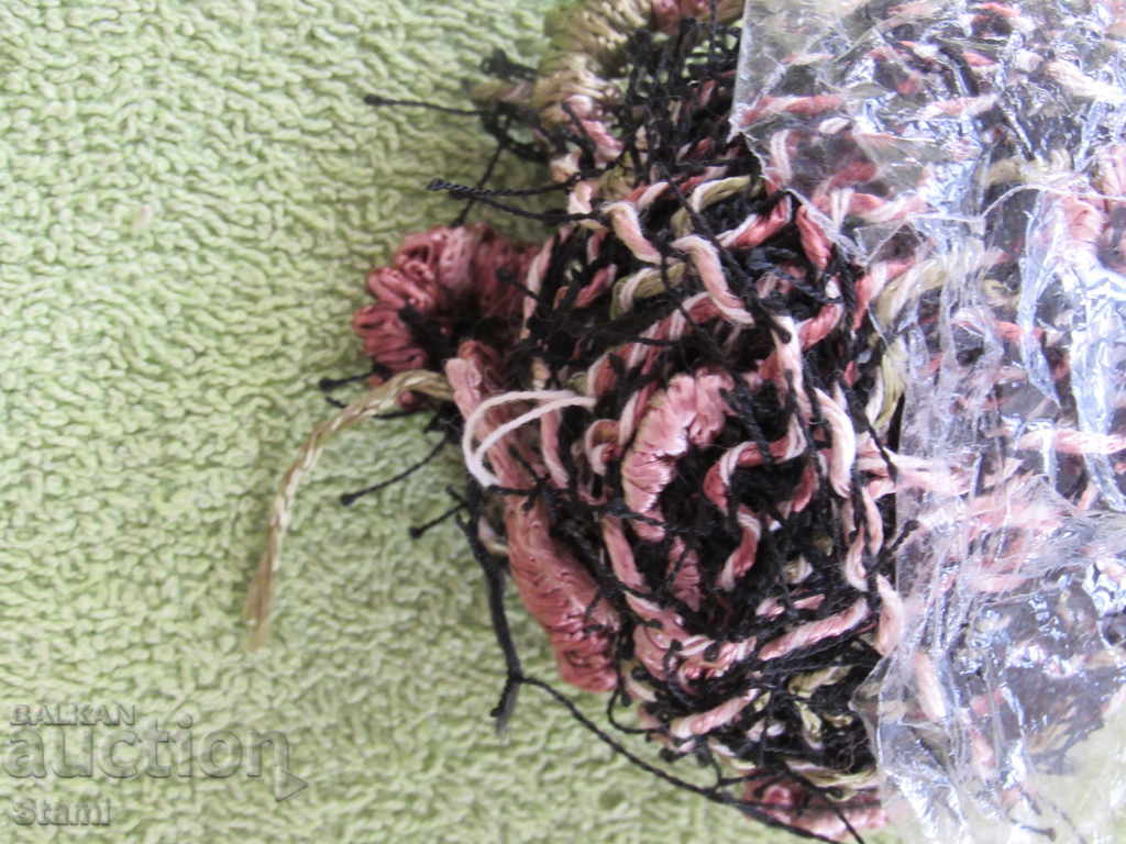 Auction Yarn for decorations black, reseda green and pink Auction Yarn for decorations black, reseda green and pink