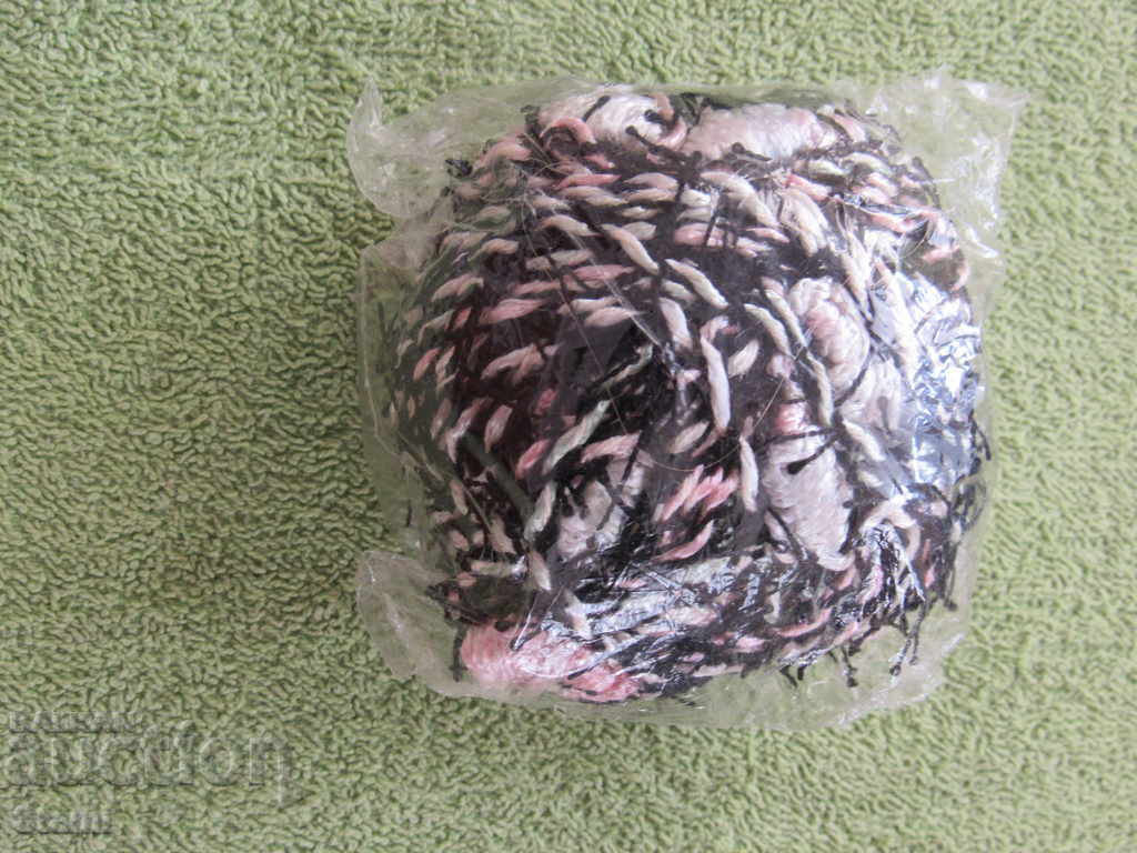 Yarn for decorations black, reseda green and pink