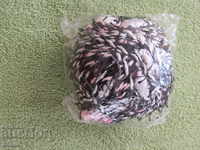 Yarn for decorations black, reseda green and pink