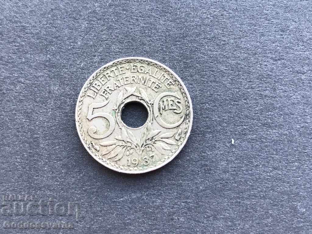 France 5 cent 1937