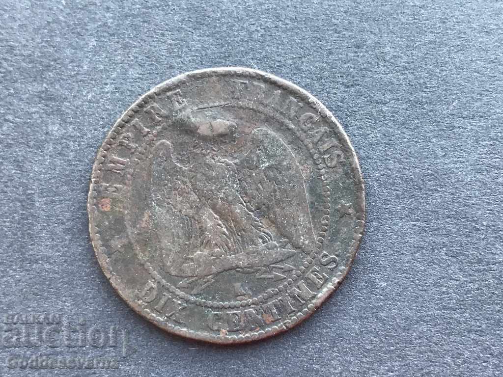 Franța 10 centimes 1854