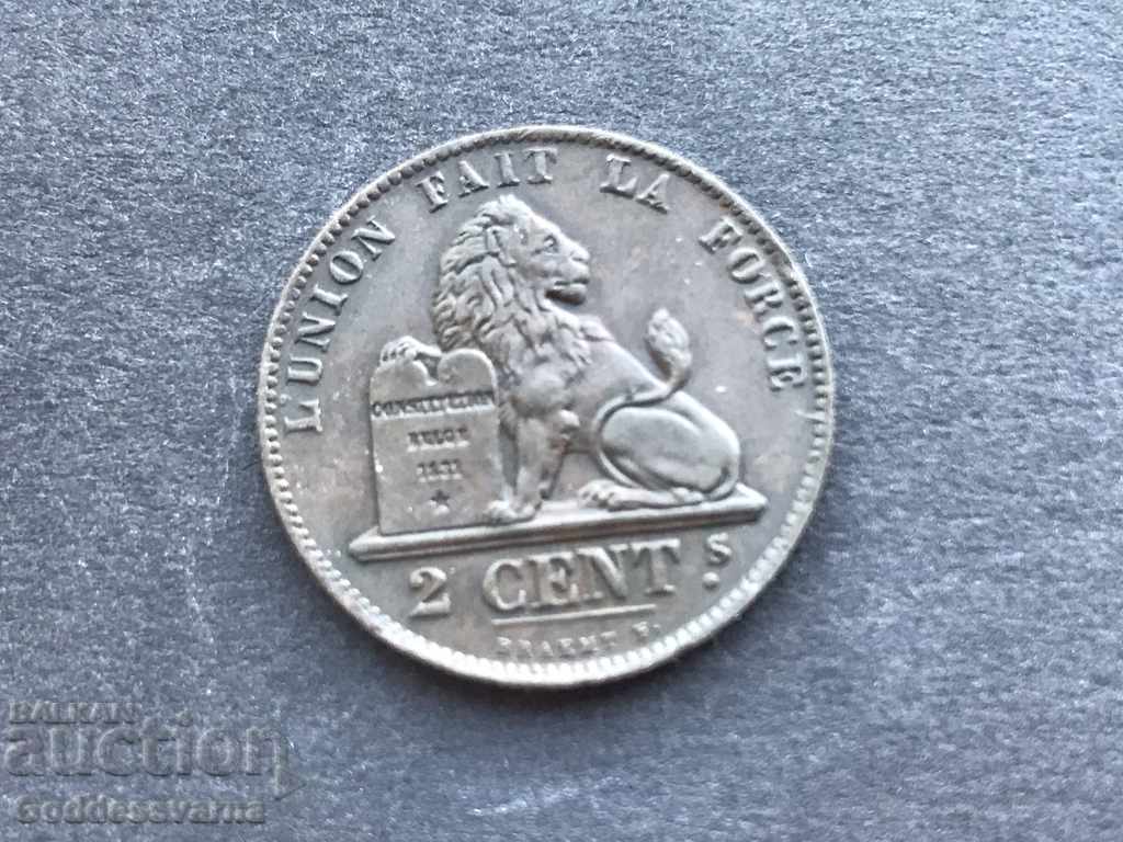 Belgia 2 Cent 1863