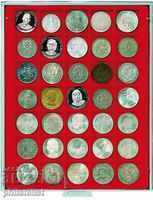 Cutie Lindner MB din PVC roșu pentru 35 de monede în capsule