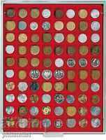 Cutie Lindner MB din PVC roșu pentru 80 de monede în capsule