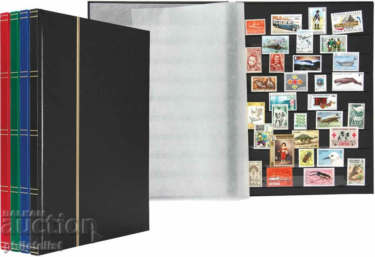 Leuchtturm албум за марки 8 черни листа  o.Logo син цвят