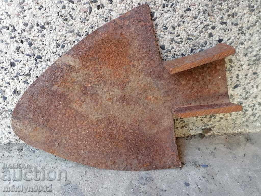 Auction Old forged plow with engravings, plow, harrow Auction Old forged plow with engravings, plow, harrow