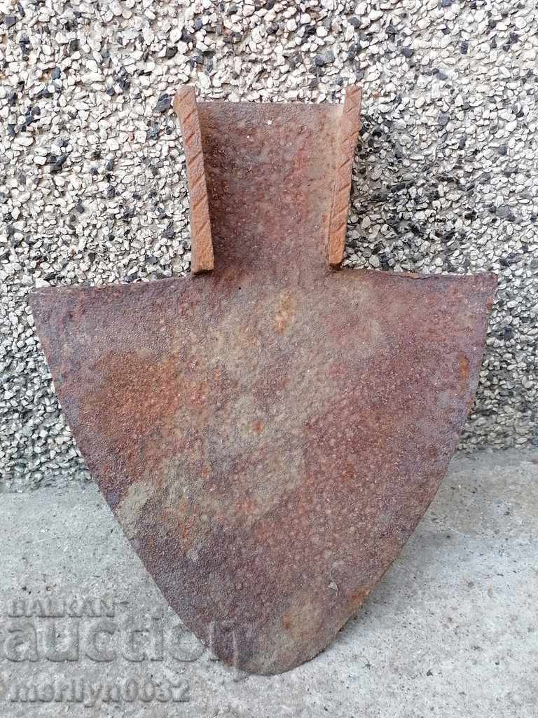 Old forged plow with engravings, plow, harrow Old forged plow with engravings, plow, harrow