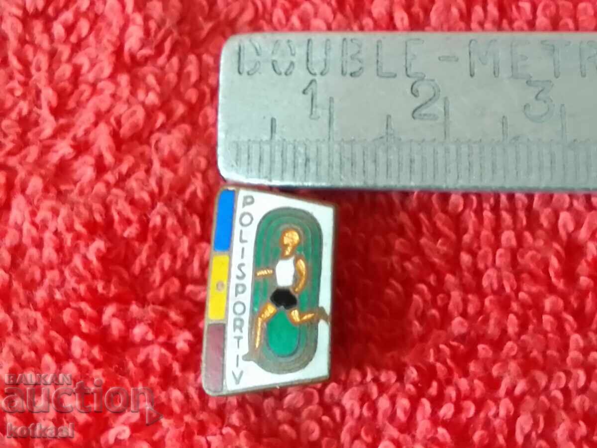 Old sports badge bronze enamel excellent Romania Old sports badge bronze enamel excellent Romania