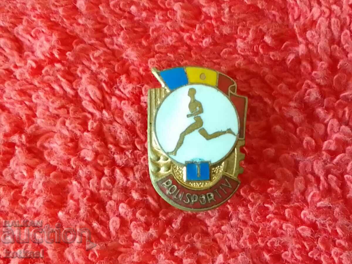 Auction Old soc sports badge bronze enamel Romania Auction Old soc sports badge bronze enamel Romania
