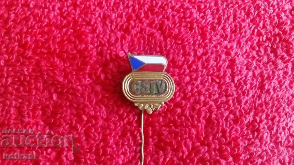 Стара  спортна метална броз игла значка Чехословакия