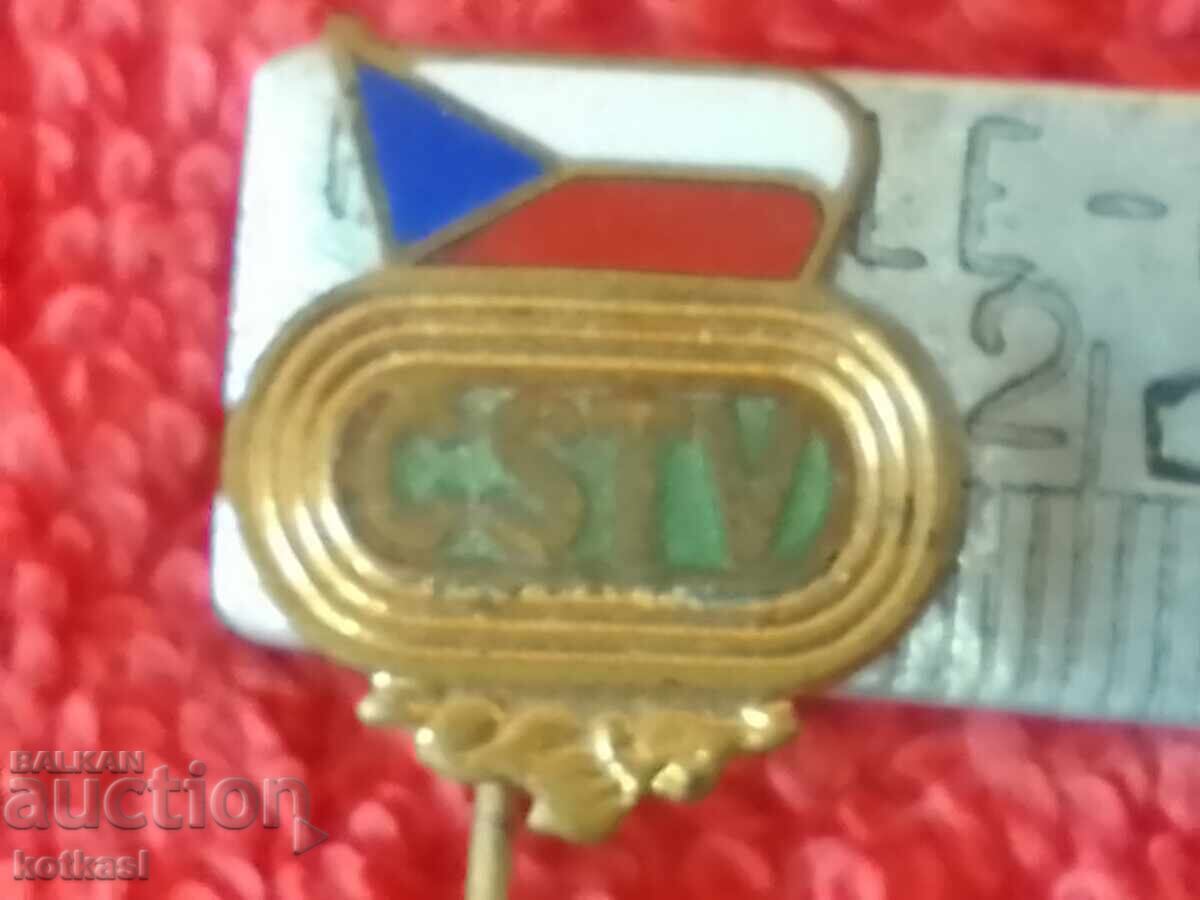 Old sports metal brooch pin badge Czechoslovakia Old sports metal brooch pin badge Czechoslovakia
