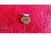Old sports metal bros needle badge Czechoslovakia