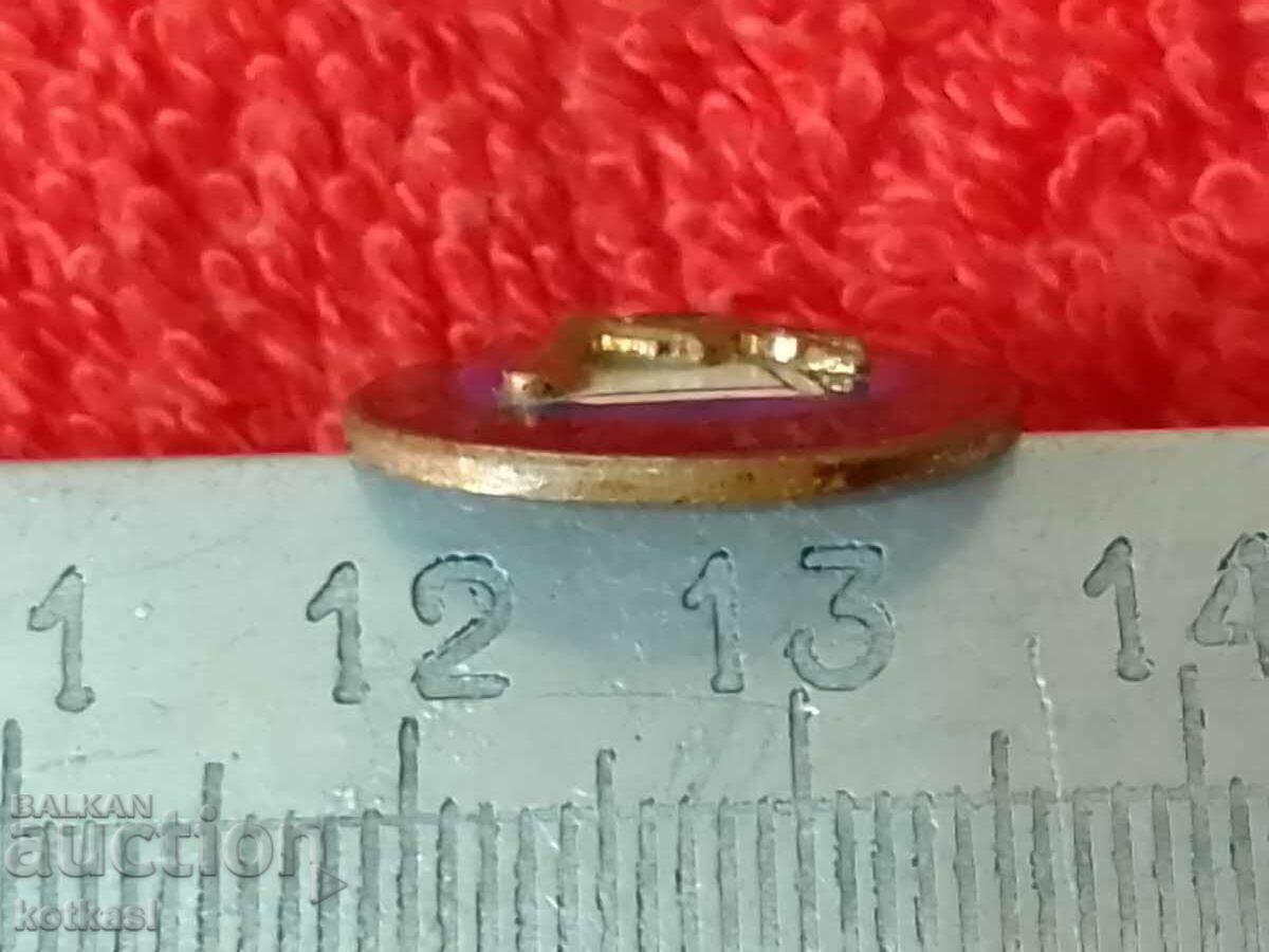 Old sports badge bronze pin enamel Romania excellent - 6