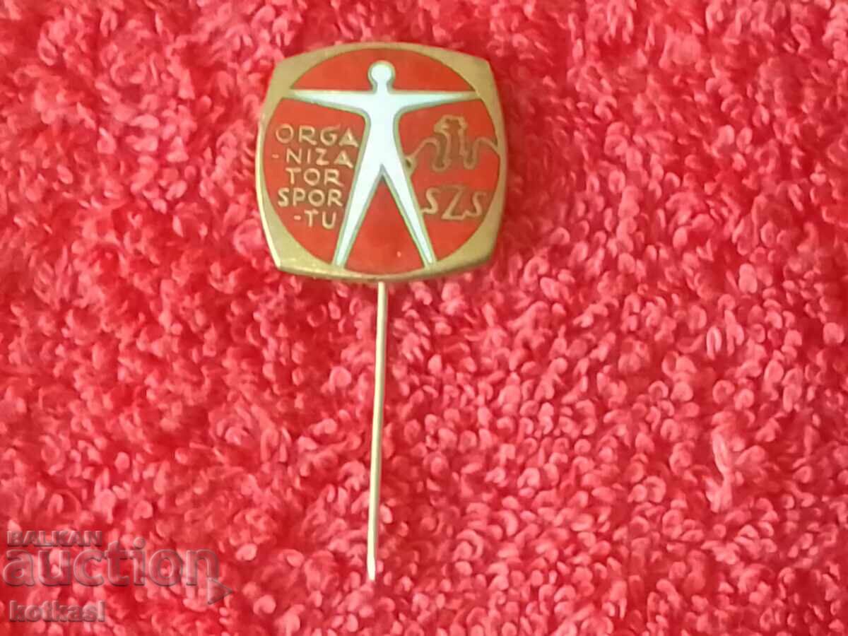 Auction Old badge bronze pin Organizer sport SZS Auction Old badge bronze pin Organizer sport SZS