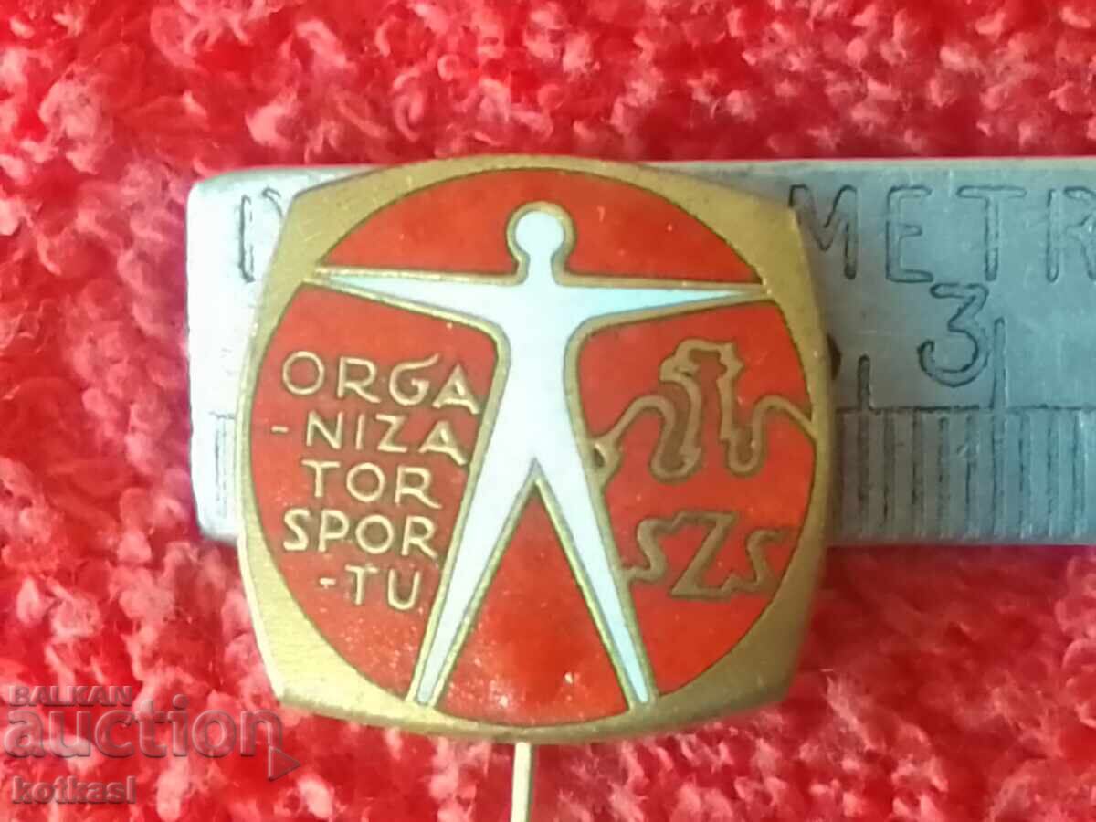 Old badge bronze pin Organizer sport SZS Old badge bronze pin Organizer sport SZS