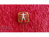 Veche insignă bronz pin Organizator sport SZS