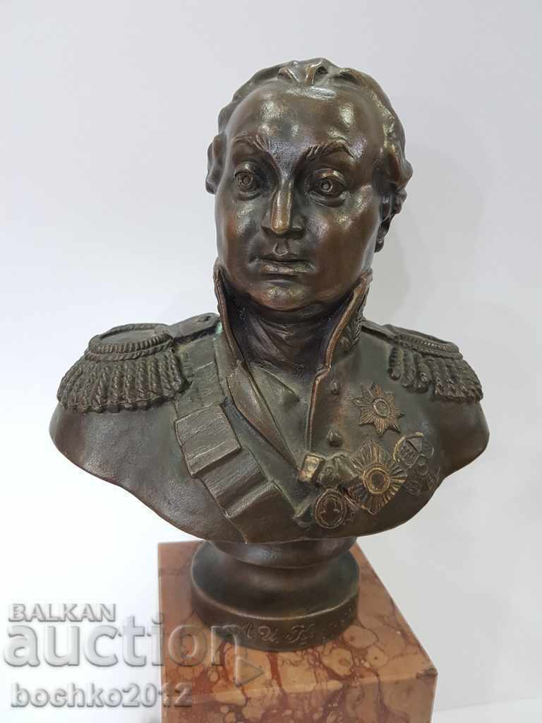 Rare bronze bust of Mikhail Kutuzov-Russia-20th century with price 2600.00 BGN | € 1329.36