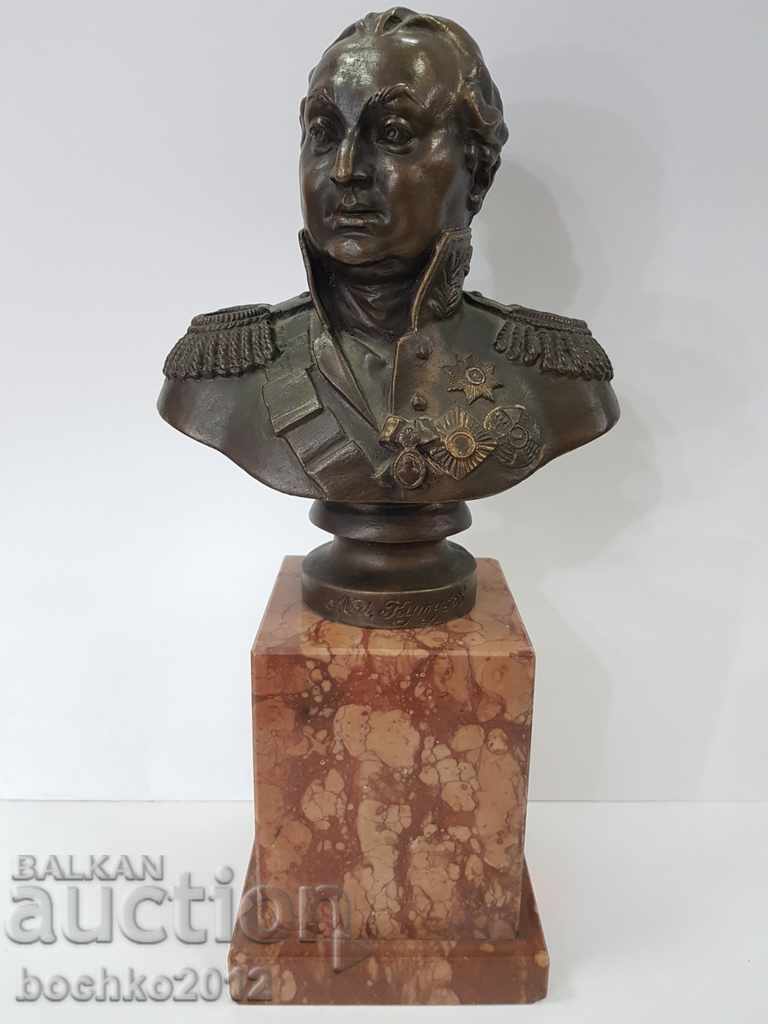 Rare bronze bust of Mikhail Kutuzov-Russia-20th century