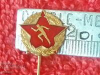 Стара метална бронз игла спортна значка емайл