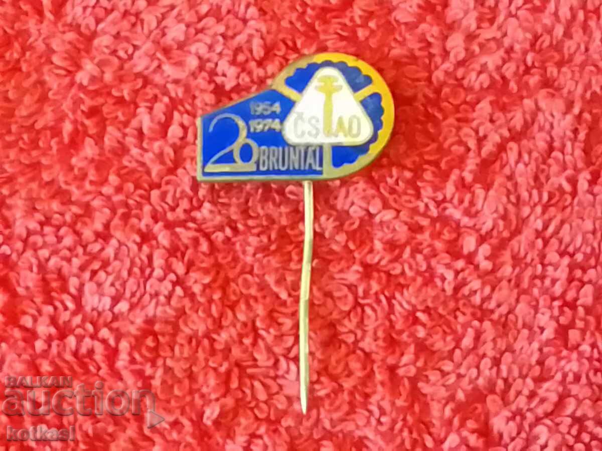 Old Solid Bronze Pin Badge 1954 - 1974 - 5 Old Solid Bronze Pin Badge 1954 - 1974 - 5