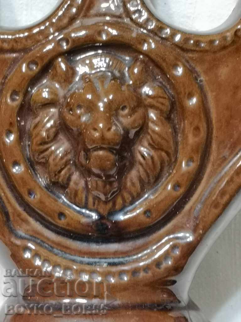 Unique Large Triple Candlestick with Lion Heads with price 38.00 BGN | € 19.43