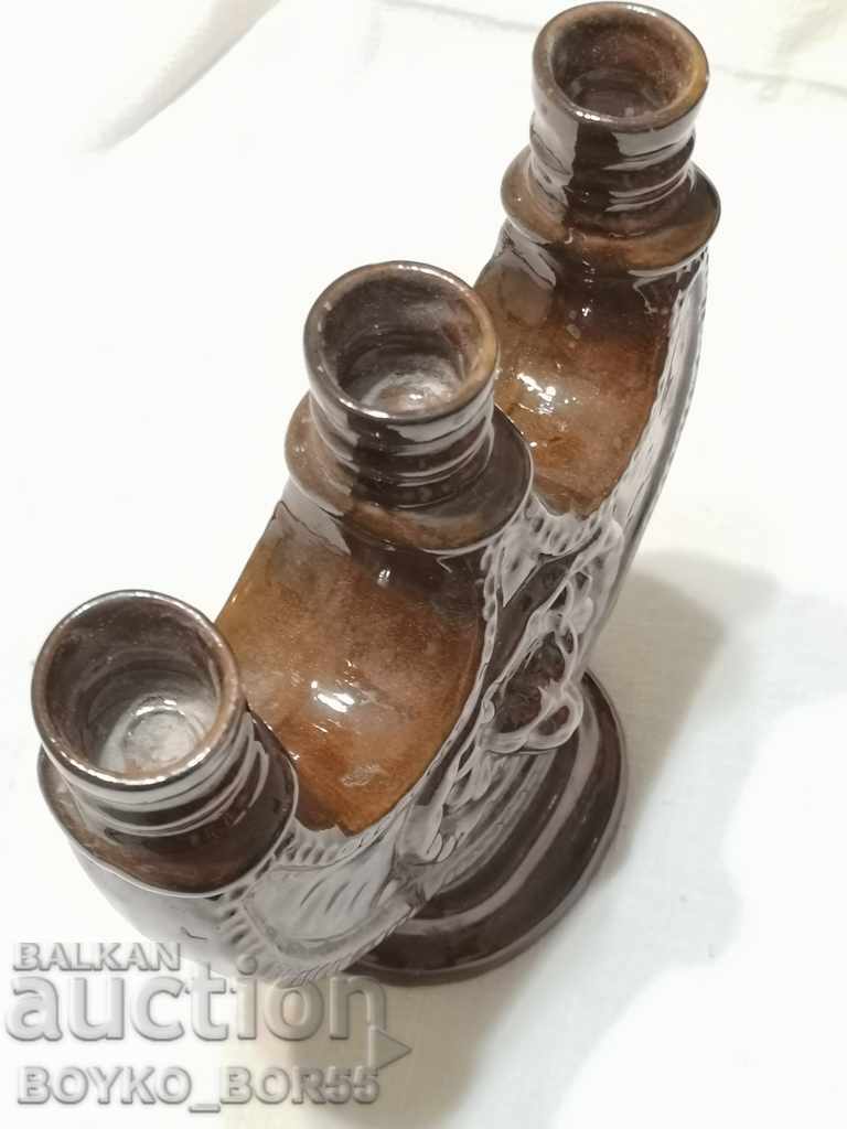 Auction  Unique Large Triple Candlestick with Lion Heads