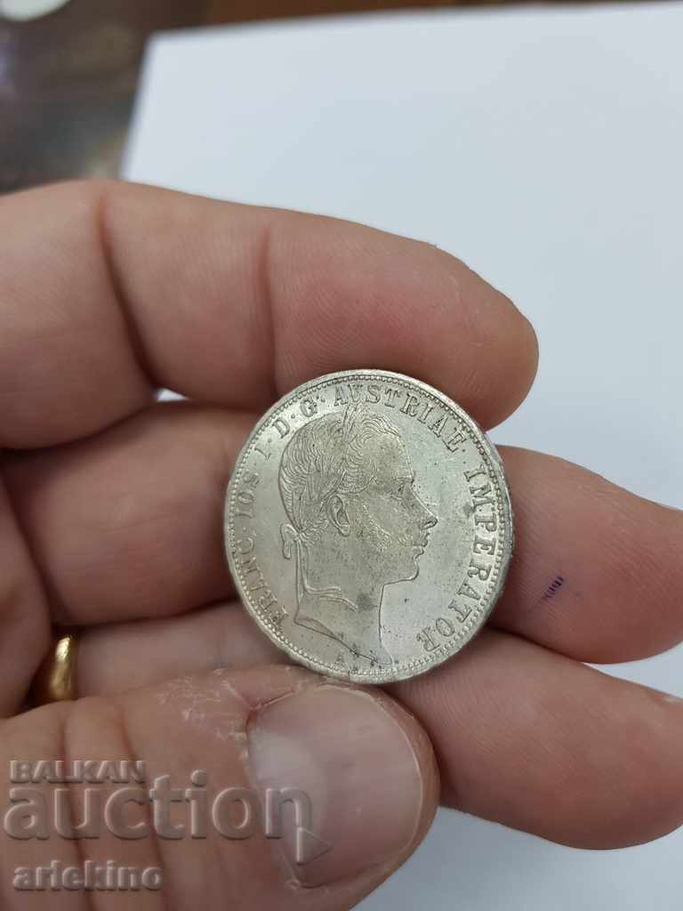 UNC quality Austrian silver coin 1 FL 1860 - 6 UNC quality Austrian silver coin 1 FL 1860 - 6