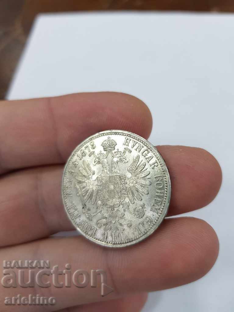 Quality Austrian silver coin 1 FL 1878 with price 85.00 BGN | € 43.46 Quality Austrian silver coin 1 FL 1878 with price 85.00 BGN | € 43.46