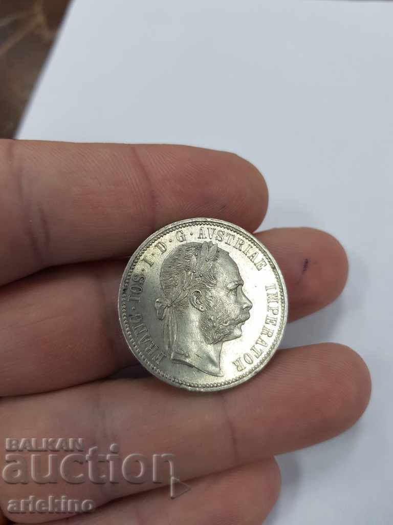 Auction Quality Austrian silver coin 1 FL 1878 Auction Quality Austrian silver coin 1 FL 1878