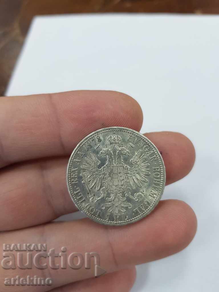 Quality Austrian silver coin 1 FL 1878 - 5 Quality Austrian silver coin 1 FL 1878 - 5