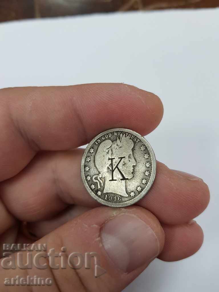 Παράδοση Συλλεκτικό ασημένιο νόμισμα αμερικανικού δολαρίου 1916 Παράδοση Συλλεκτικό ασημένιο νόμισμα αμερικανικού δολαρίου 1916