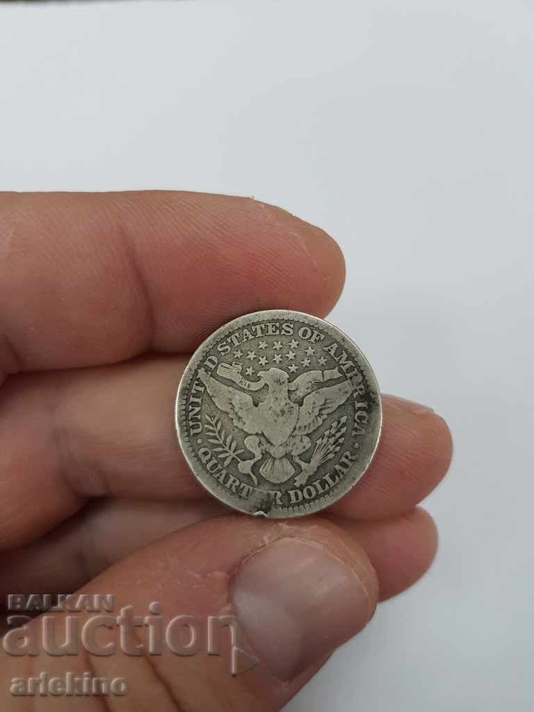 Колекционна сребърна американска монета четвърт долар 1916