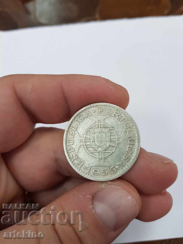 Auction Collectible silver coin Mozambique 1955 Auction Collectible silver coin Mozambique 1955
