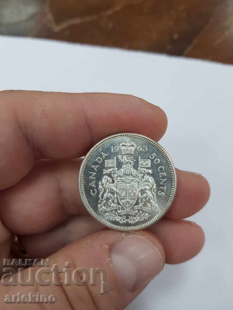 Top quality silver Canadian 50 cent coin 1963 with price 45.00 BGN | € 23.01 Top quality silver Canadian 50 cent coin 1963 with price 45.00 BGN | € 23.01